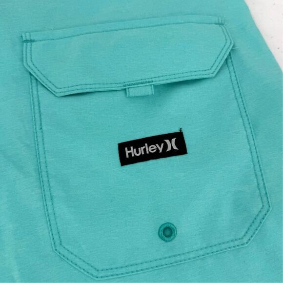 NWT Hurley One And Only 20" Board Shorts Crossdye Teal Blue/Green Men's Size 38 - Picture 6 of 10